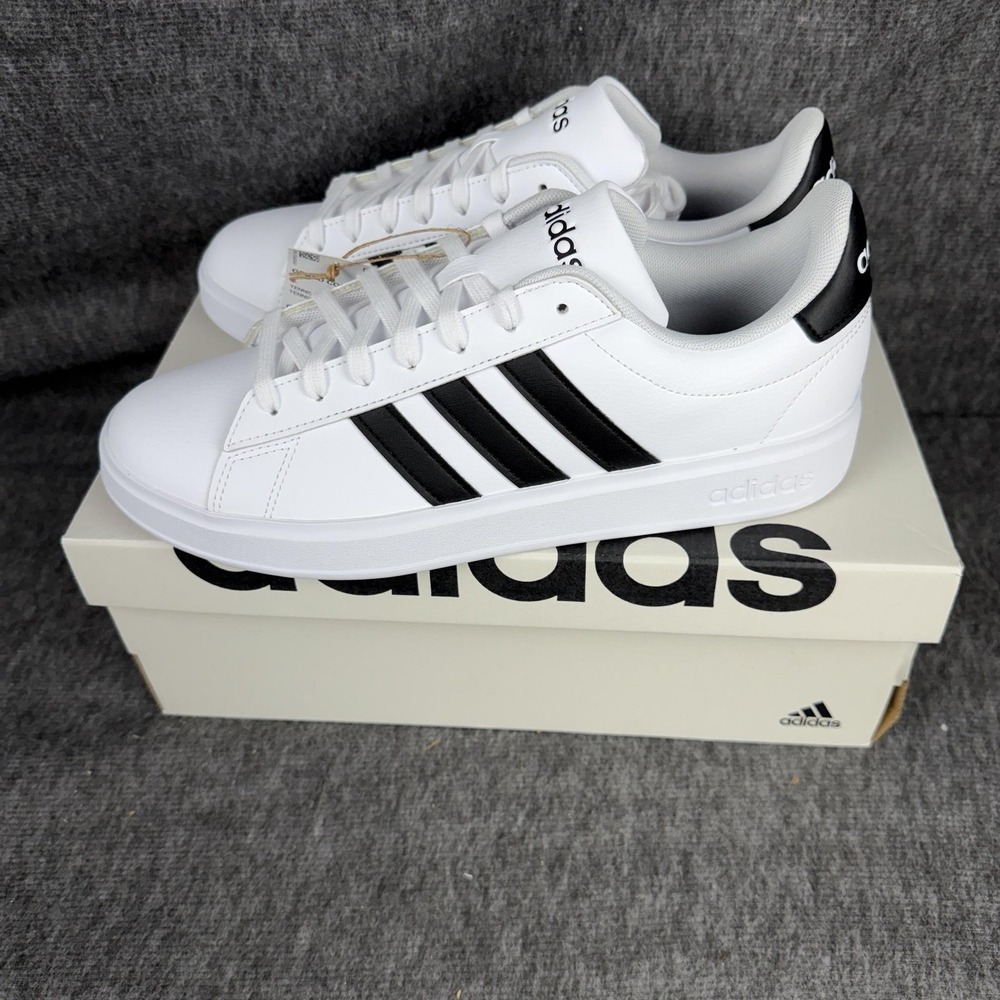 Adidas Grand Court 2.0 Shoes Mens Size 8.5 White Black Low Top Sneakers GW9195 - Picture 7 of 15